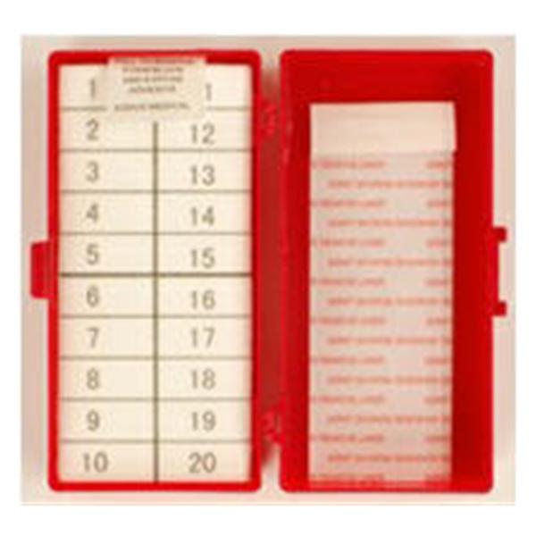 Counter Needle 1/2 Foam Block/1/2 Adhesive 20/40 Count Red Sterile 64/Ca